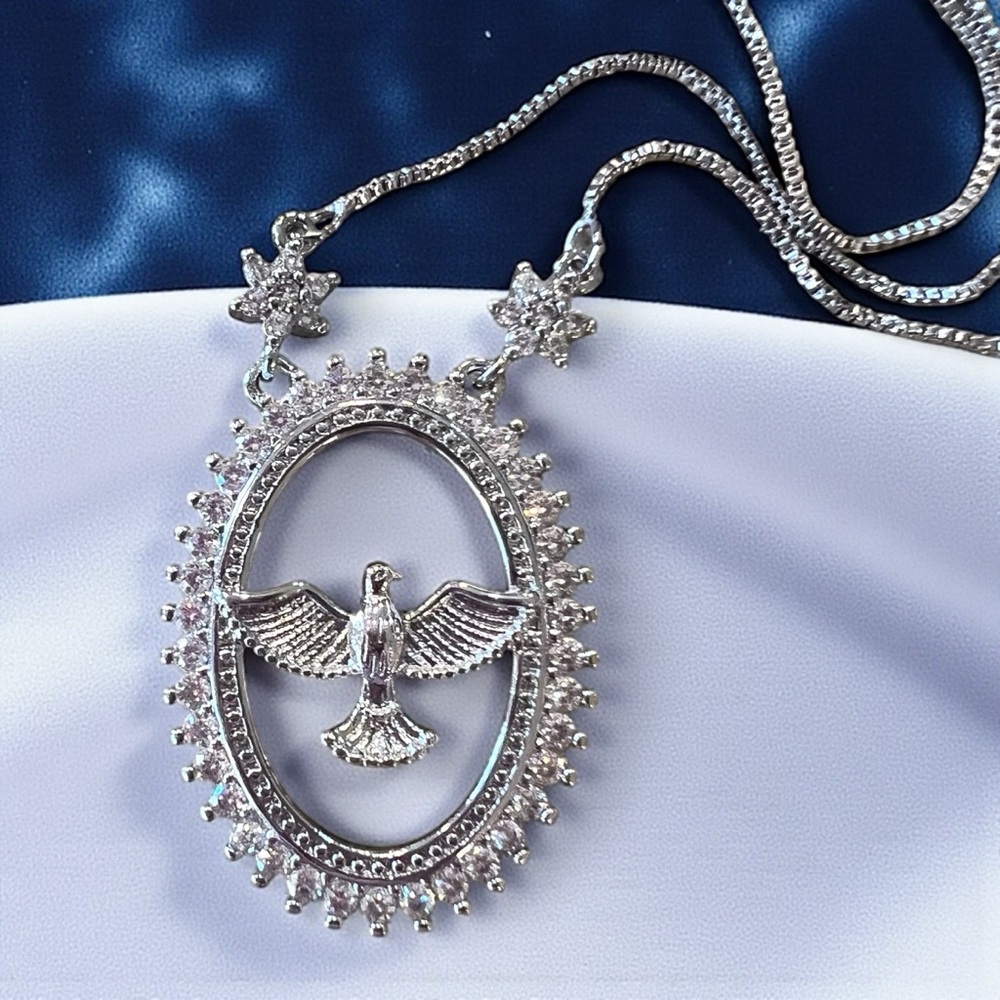 Dove Cubic Zirconia Pendant Necklace - Picture 9 of 16